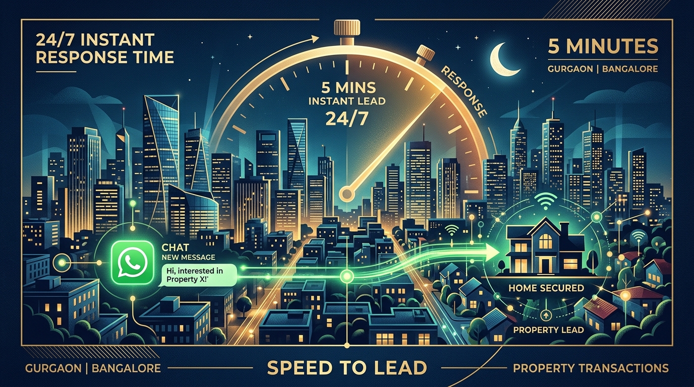 Data visualization showing conversion rates dropping precipitously when real estate lead response time exceeds 5 minutes